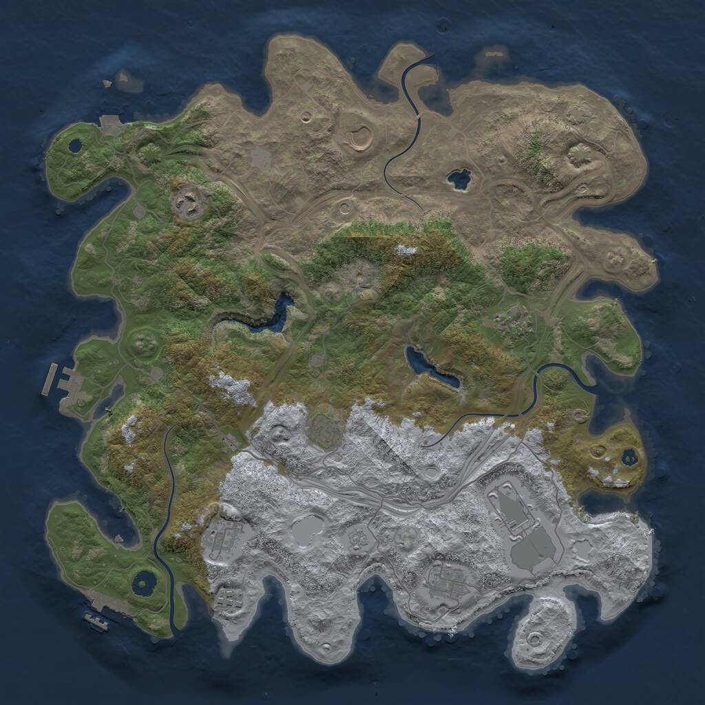 Rust Map: Procedural Map, Size: 4250, Seed: 717784649, 14 Monuments
