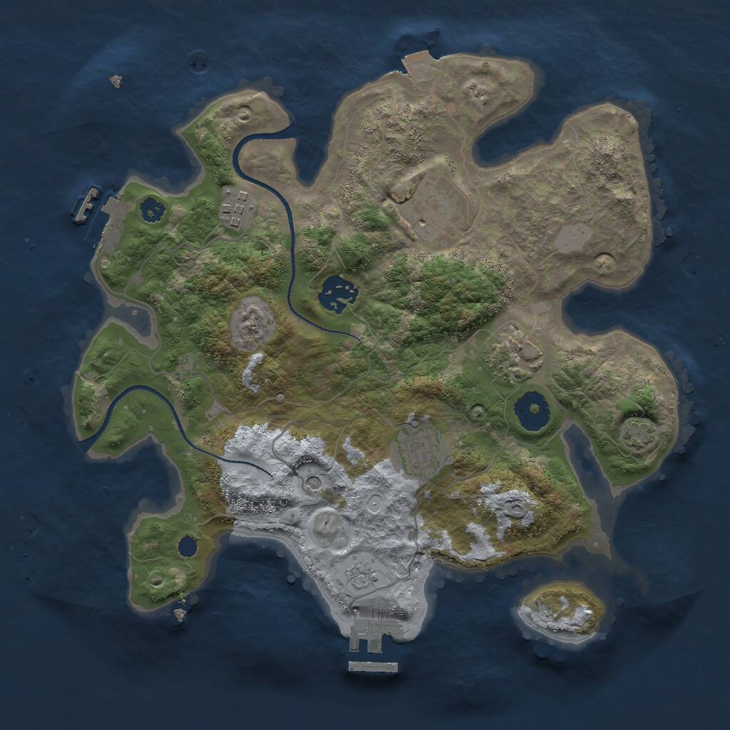 Rust Map: Procedural Map, Size: 3000, Seed: 892802822, 11 Monuments