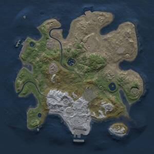 Thumbnail Rust Map: Procedural Map, Size: 3000, Seed: 892802822, 11 Monuments