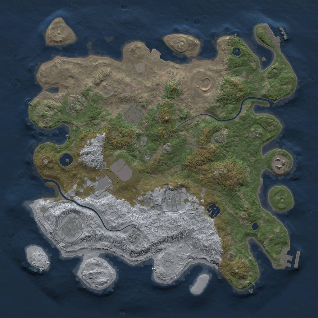 Rust Map: Procedural Map, Size: 3750, Seed: 536258244, 15 Monuments