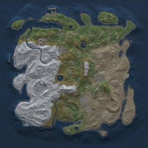 Thumbnail Rust Map: Procedural Map, Size: 3700, Seed: 671103221, 14 Monuments