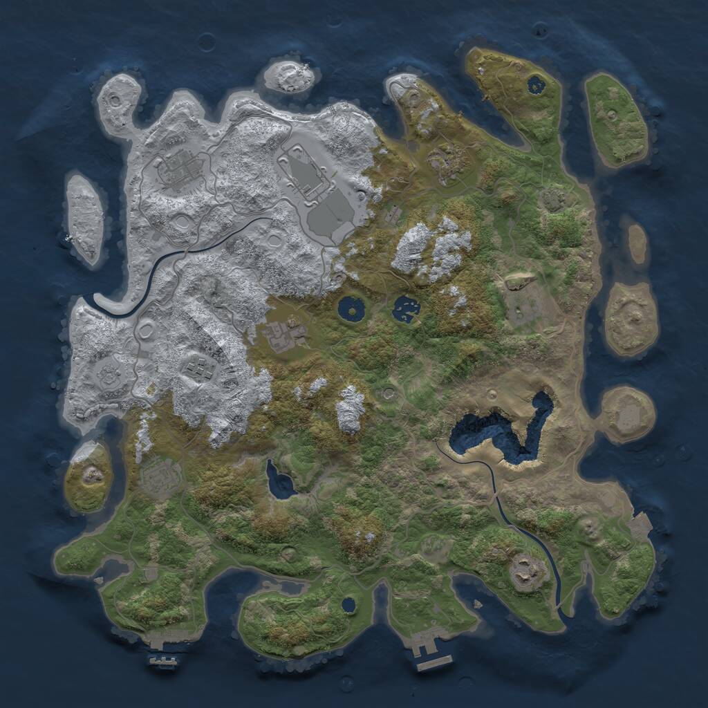 Rust Map: Procedural Map, Size: 4000, Seed: 2096605259, 15 Monuments