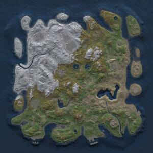 Thumbnail Rust Map: Procedural Map, Size: 4000, Seed: 2096605259, 15 Monuments