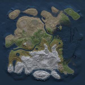 Thumbnail Rust Map: Procedural Map, Size: 3500, Seed: 1366, 14 Monuments