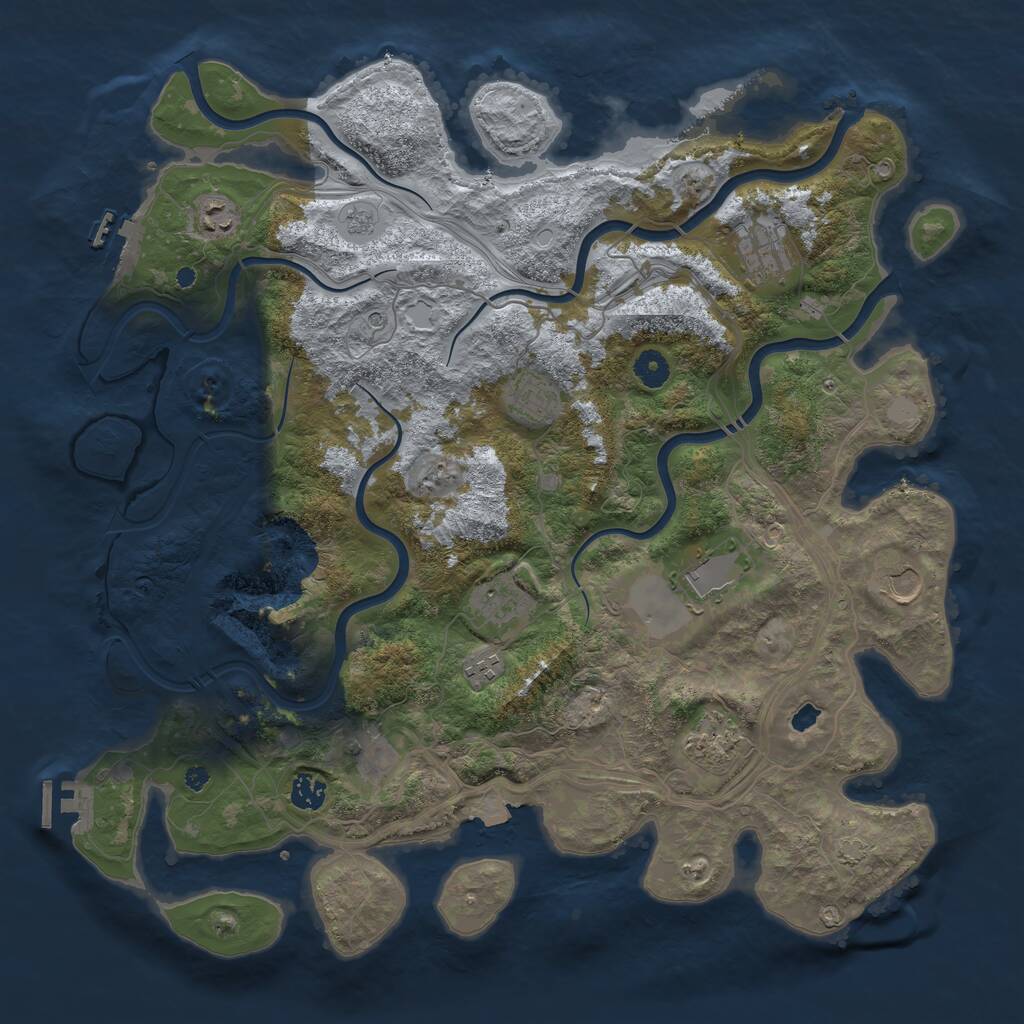 Rust Map: Procedural Map, Size: 4300, Seed: 817719469, 16 Monuments