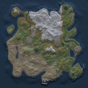 Thumbnail Rust Map: Procedural Map, Size: 3500, Seed: 1923379642, 14 Monuments