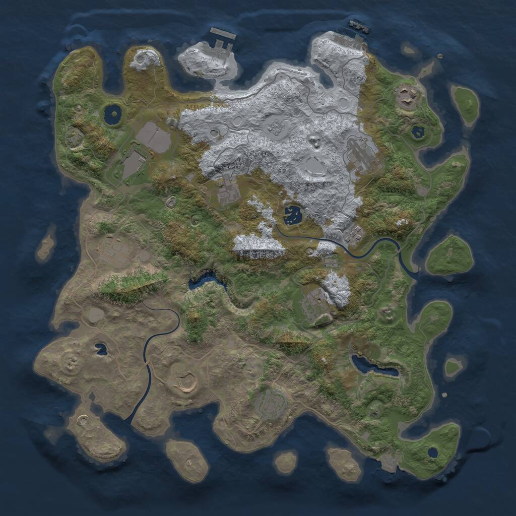 Rust Map: Procedural Map, Size: 4000, Seed: 582273142, 16 Monuments