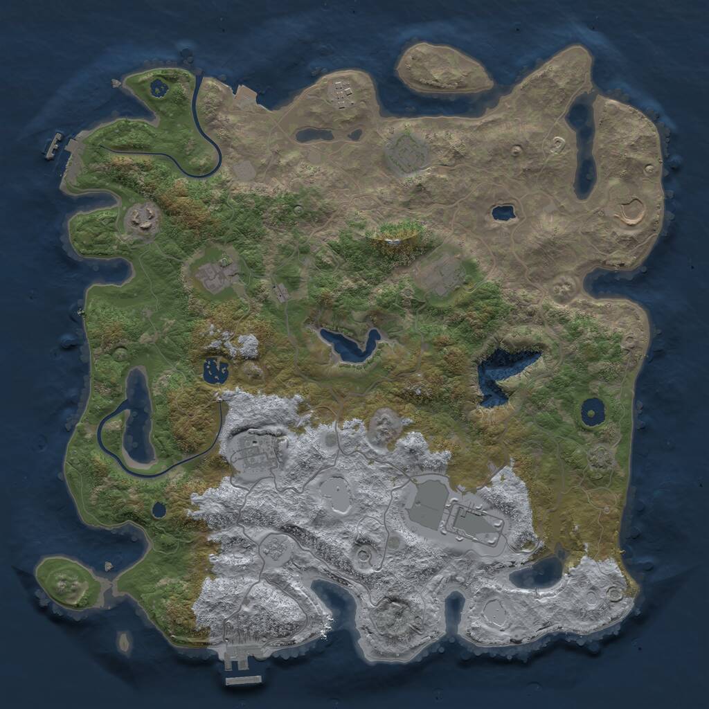 Rust Map: Procedural Map, Size: 4000, Seed: 8961, 15 Monuments