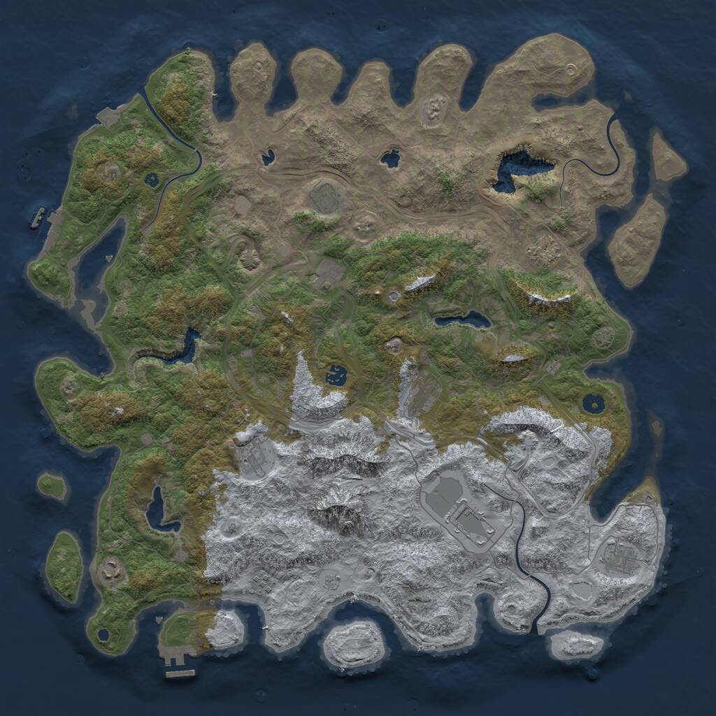 Rust Map: Procedural Map, Size: 5000, Seed: 591680914, 16 Monuments
