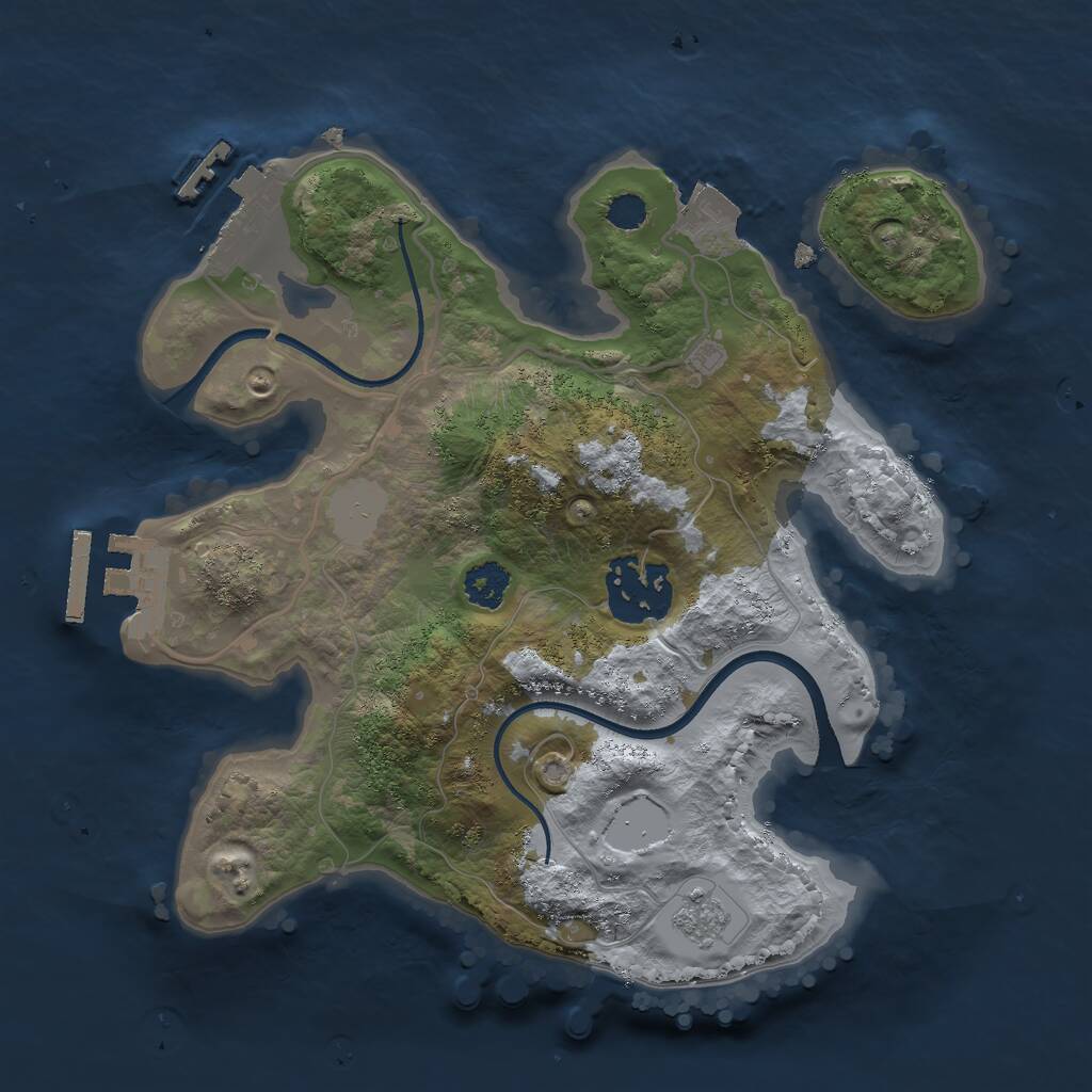 Rust Map: Procedural Map, Size: 2400, Seed: 20962840, 5 Monuments