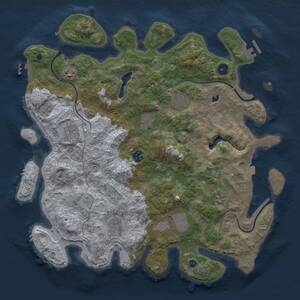 Thumbnail Rust Map: Procedural Map, Size: 4096, Seed: 25412423, 15 Monuments