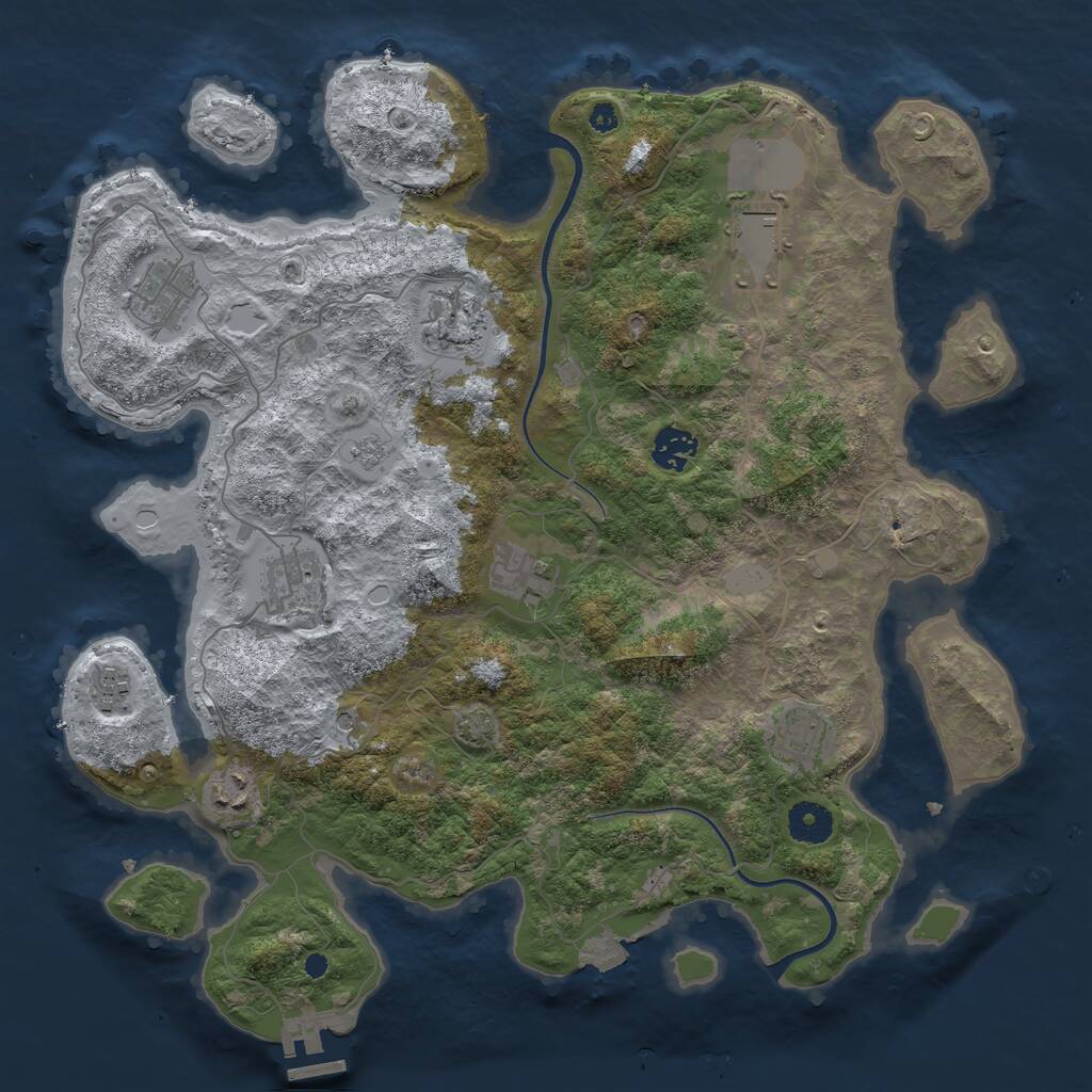 Rust Map: Procedural Map, Size: 3750, Seed: 1787376738, 14 Monuments