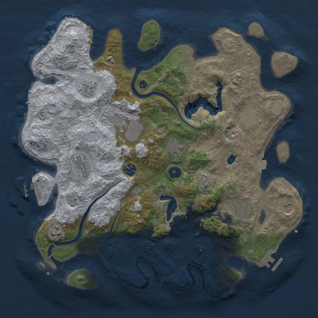 Rust Map: Procedural Map, Size: 4000, Seed: 482, 16 Monuments