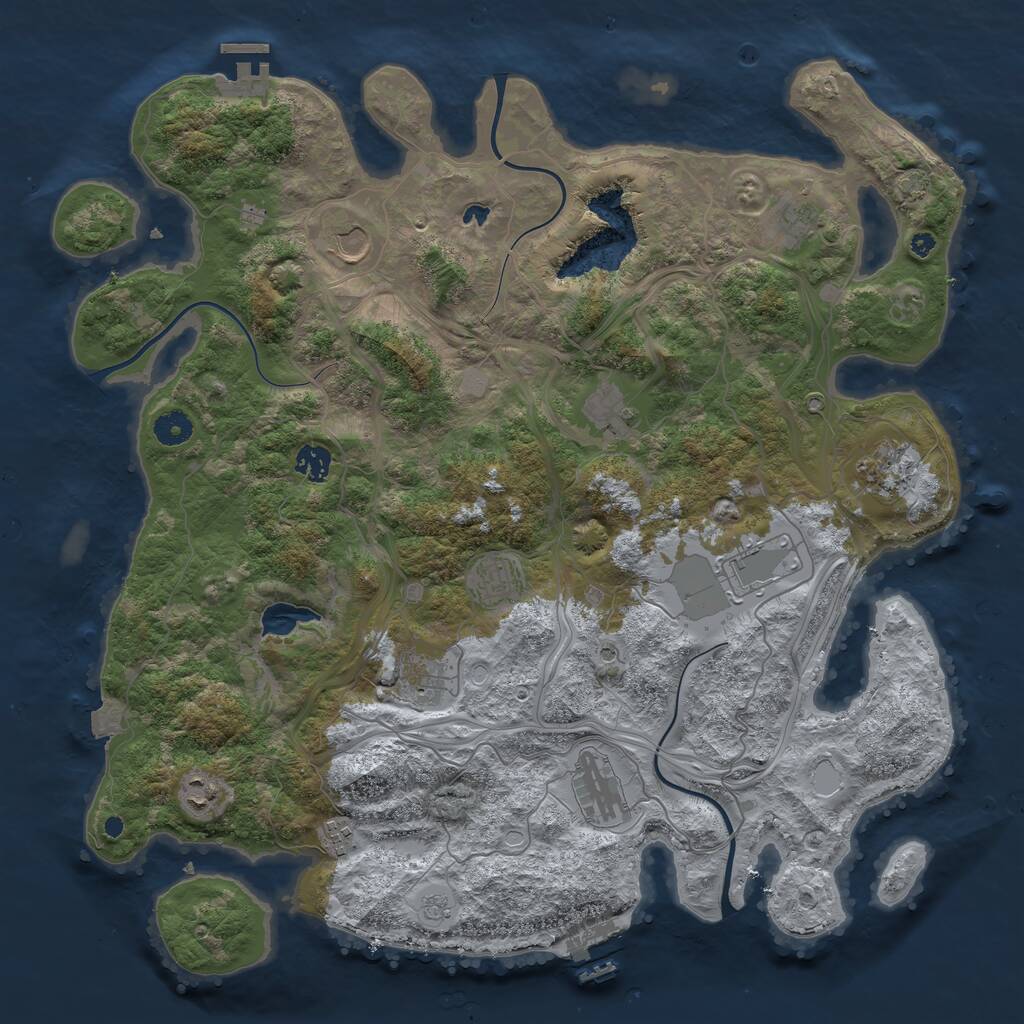 Rust Map: Procedural Map, Size: 4250, Seed: 667383912, 17 Monuments