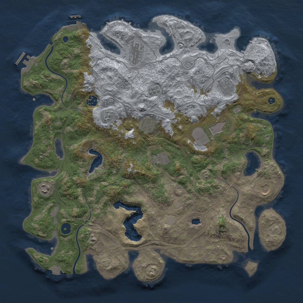 Rust Map: Procedural Map, Size: 4250, Seed: 522589211, 15 Monuments