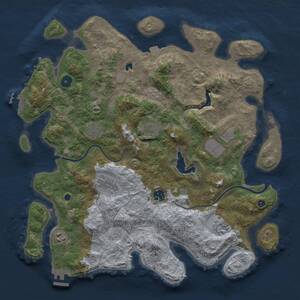 Thumbnail Rust Map: Procedural Map, Size: 4000, Seed: 825902374, 14 Monuments