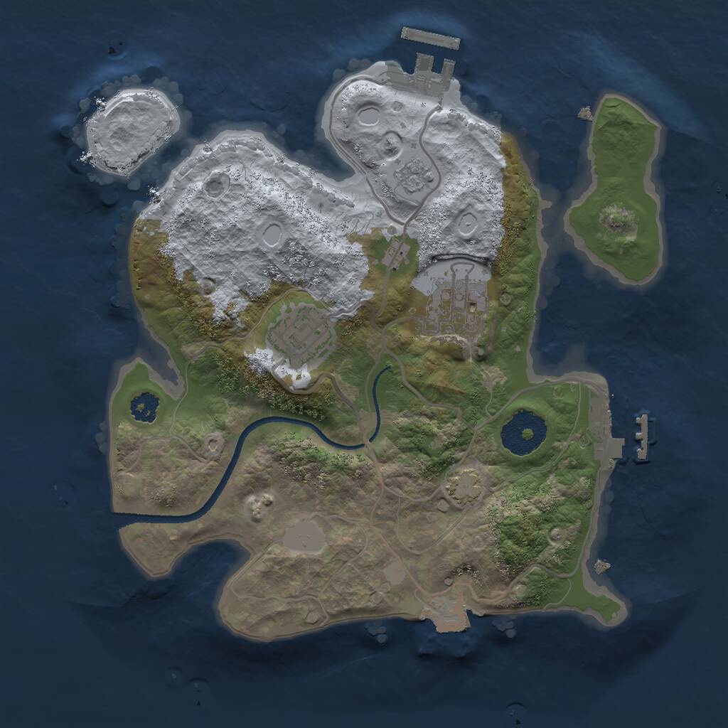 Rust Map: Procedural Map, Size: 2500, Seed: 1154499806, 7 Monuments