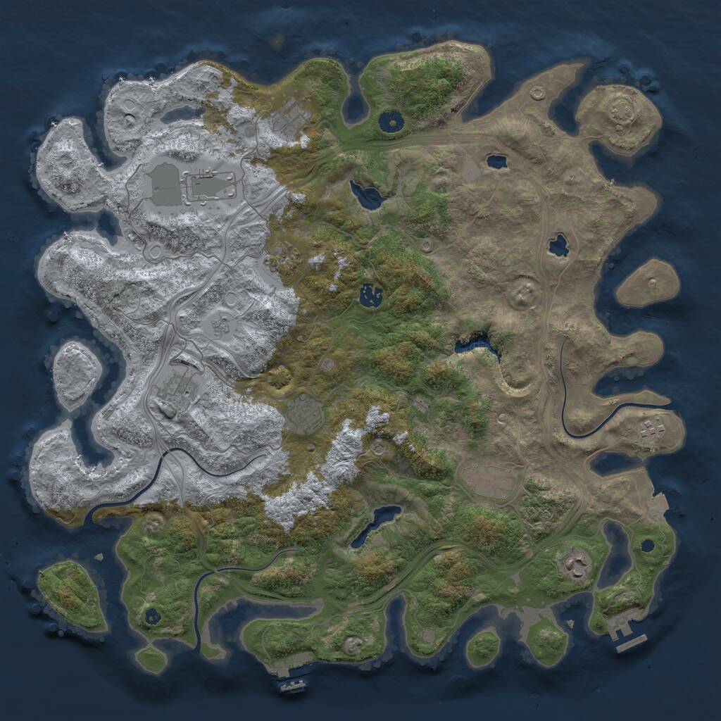 Rust Map: Procedural Map, Size: 4500, Seed: 367036667, 15 Monuments