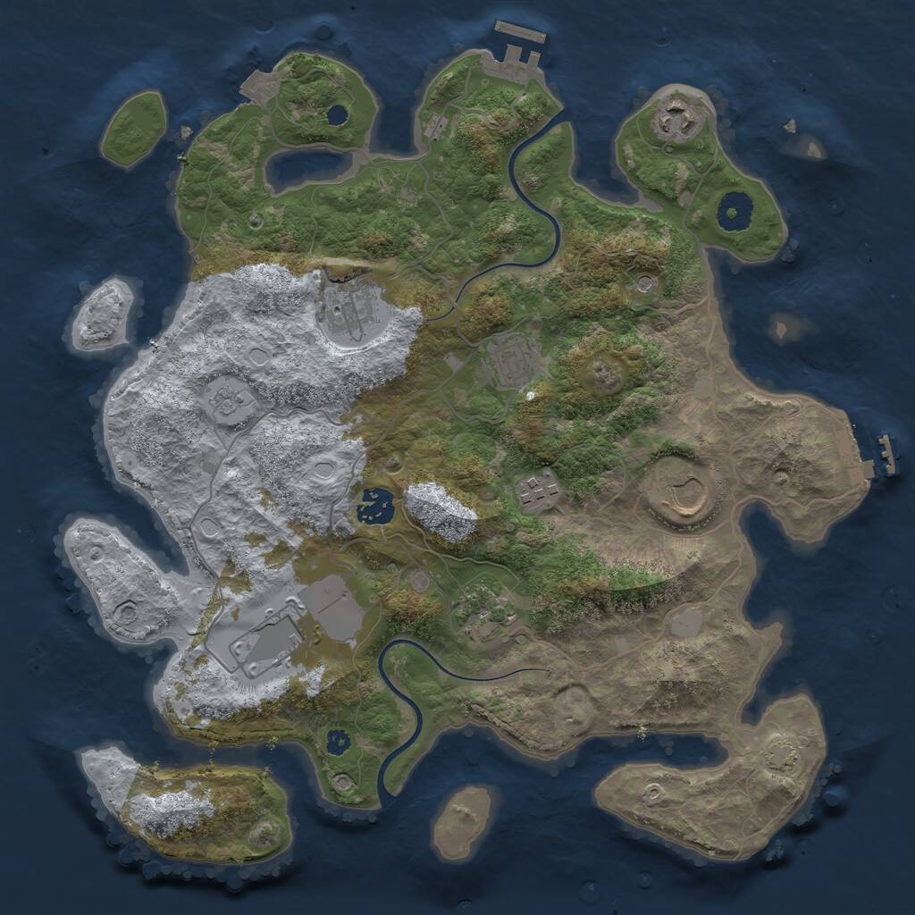 Rust Map: Procedural Map, Size: 3600, Seed: 223, 14 Monuments