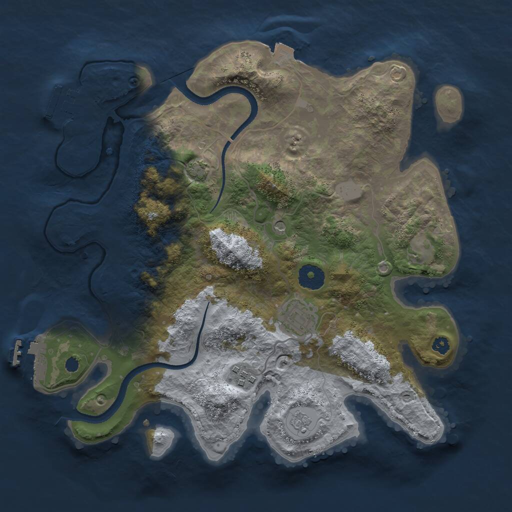 Rust Map: Procedural Map, Size: 3000, Seed: 4685719, 8 Monuments