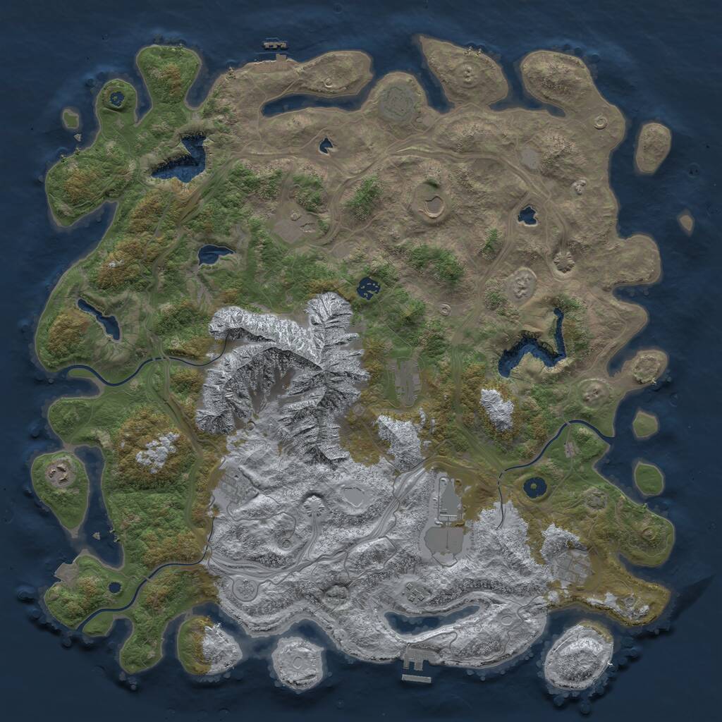 Rust Map: Procedural Map, Size: 5000, Seed: 7111988, 16 Monuments
