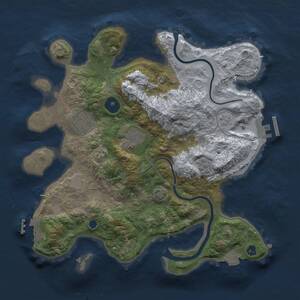 Thumbnail Rust Map: Procedural Map, Size: 3000, Seed: 12992, 8 Monuments