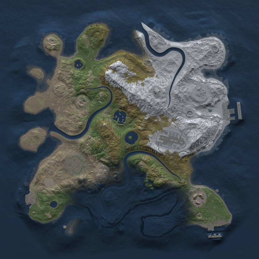Rust Map: Procedural Map, Size: 3000, Seed: 12992, 11 Monuments
