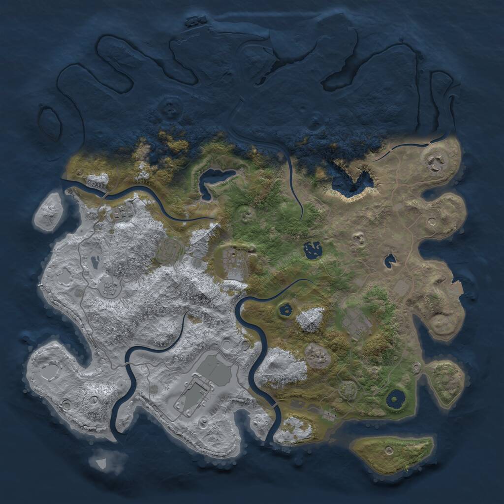 Rust Map: Procedural Map, Size: 4050, Seed: 1517786117, 13 Monuments