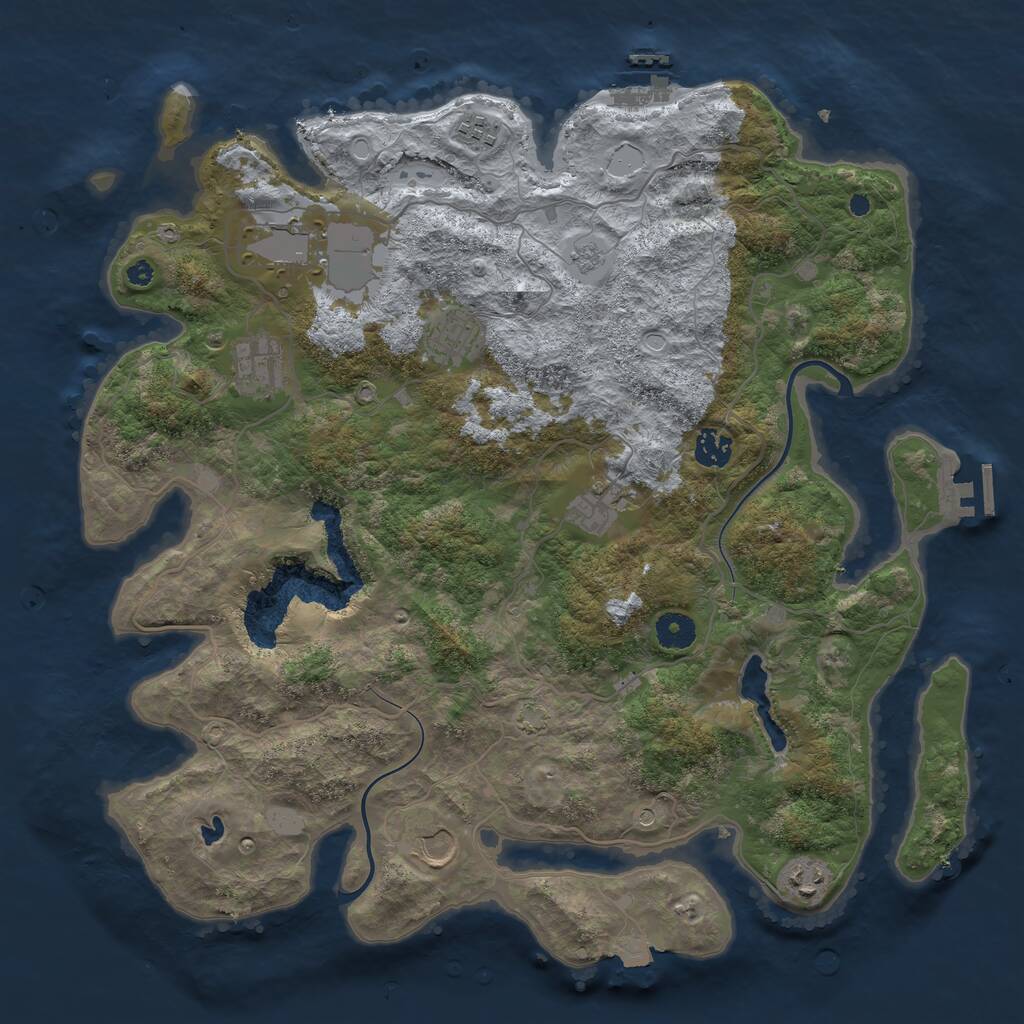 Rust Map: Procedural Map, Size: 4000, Seed: 2083467878, 14 Monuments