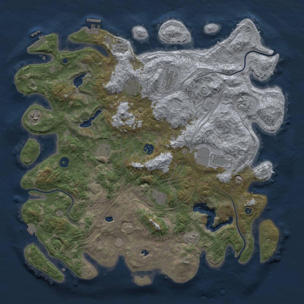 Rust Map: Procedural Map, Size: 4500, Seed: 284239004, 15 Monuments