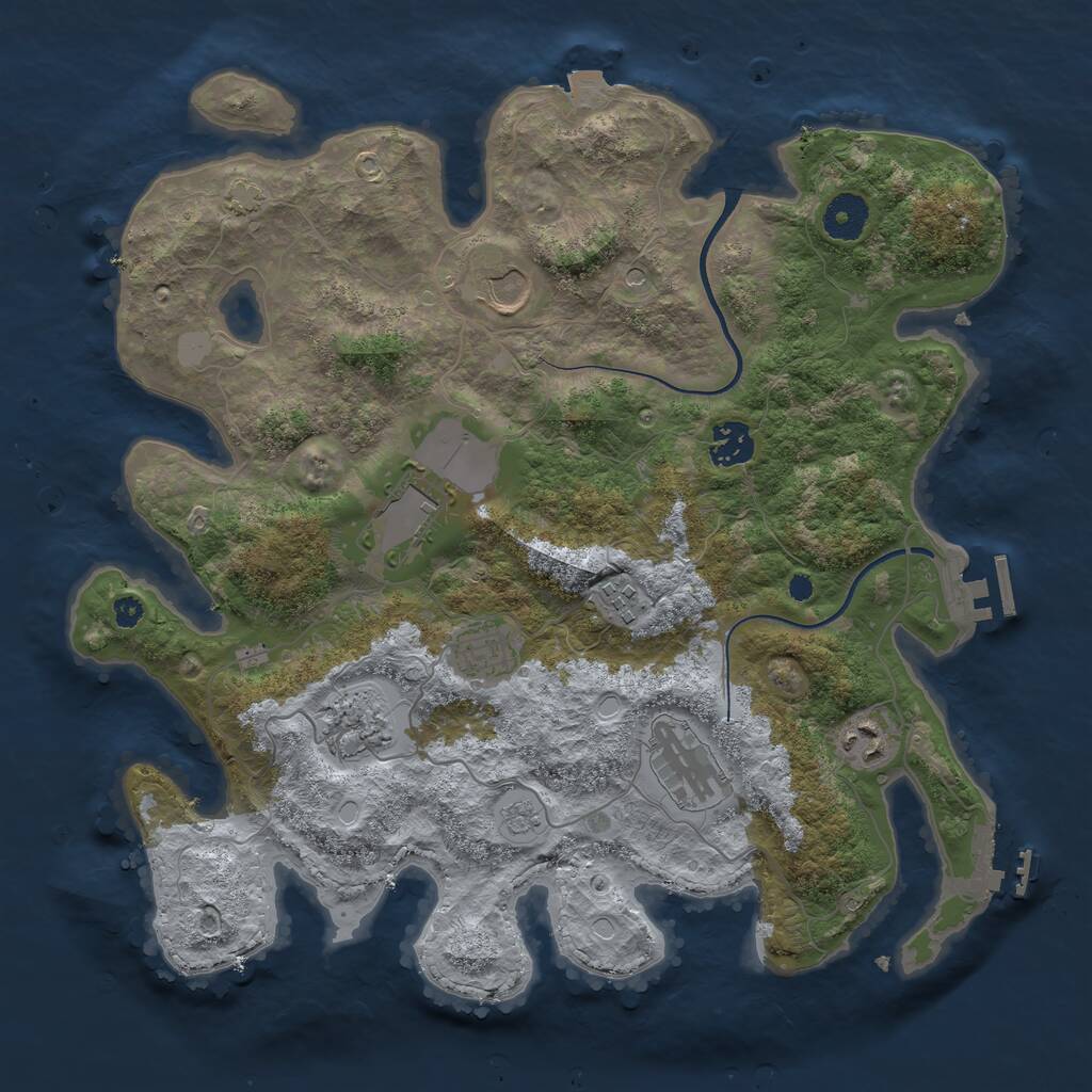 Rust Map: Procedural Map, Size: 3600, Seed: 199, 14 Monuments