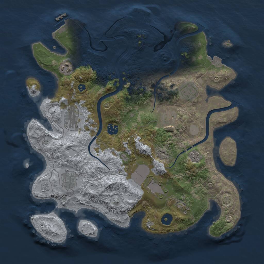 Rust Map: Procedural Map, Size: 3500, Seed: 31094234, 15 Monuments