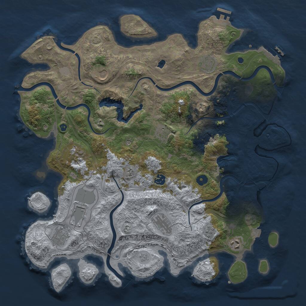 Rust Map: Procedural Map, Size: 4250, Seed: 375953468, 16 Monuments