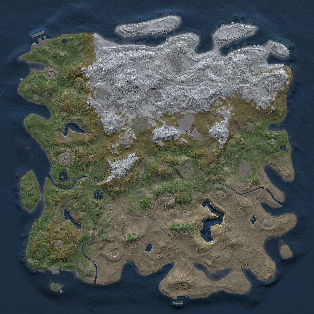 Rust Map: Procedural Map, Size: 4800, Seed: 248842002, 17 Monuments