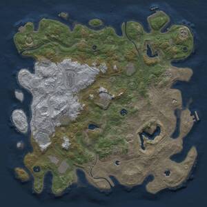 Thumbnail Rust Map: Procedural Map, Size: 4500, Seed: 73657573, 15 Monuments