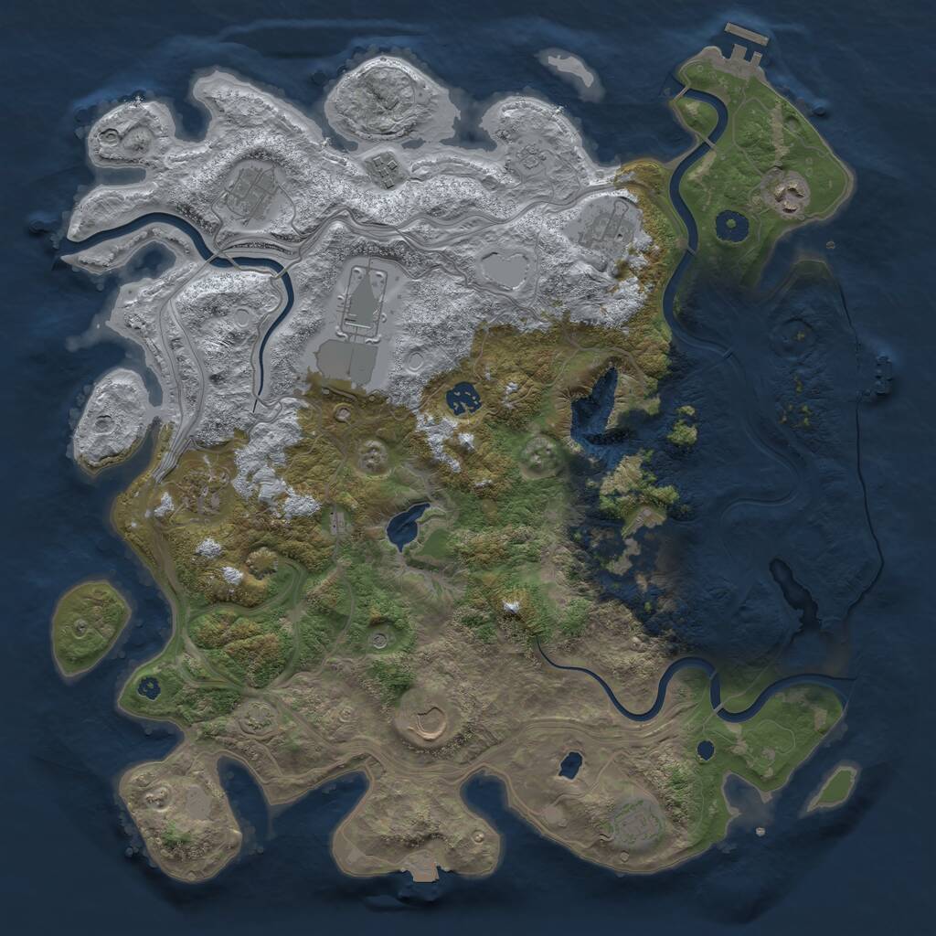 Rust Map: Procedural Map, Size: 4250, Seed: 310902802, 16 Monuments
