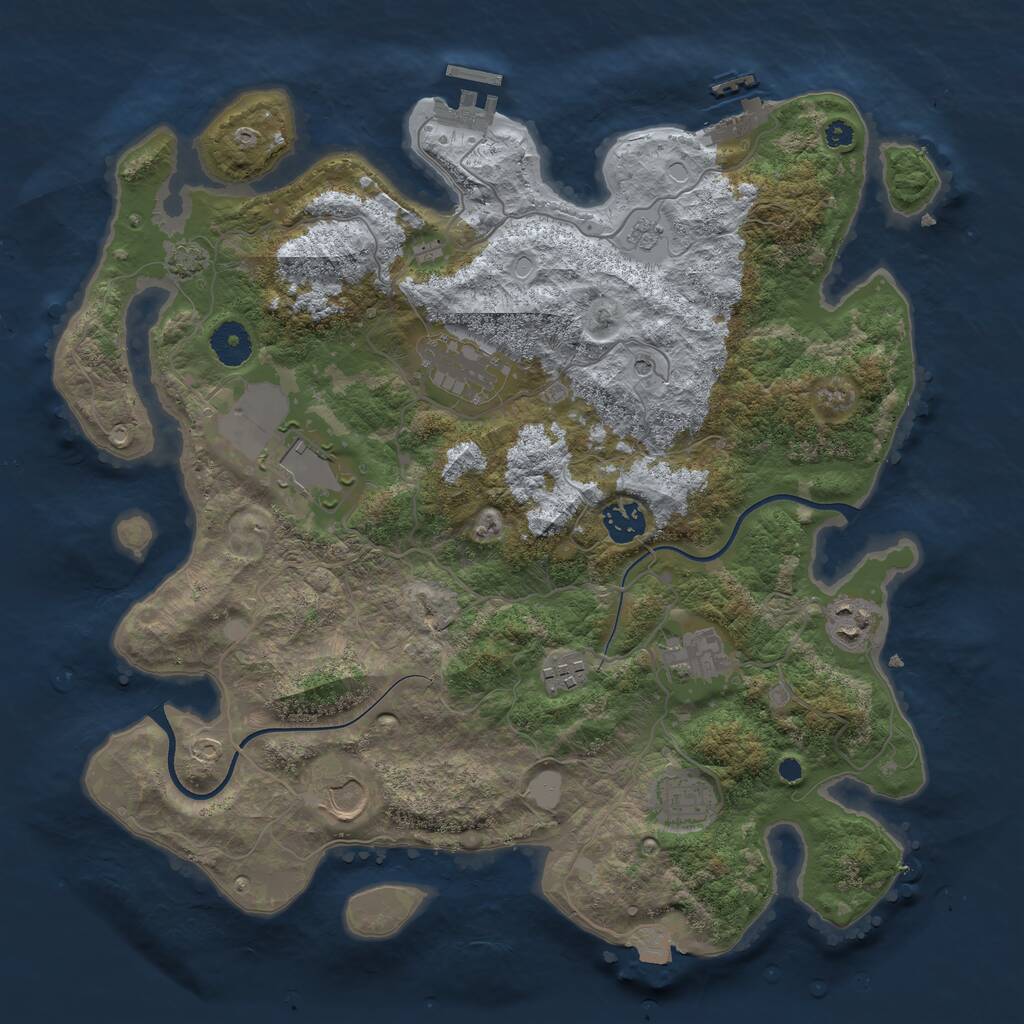 Rust Map: Procedural Map, Size: 3700, Seed: 517021571, 14 Monuments