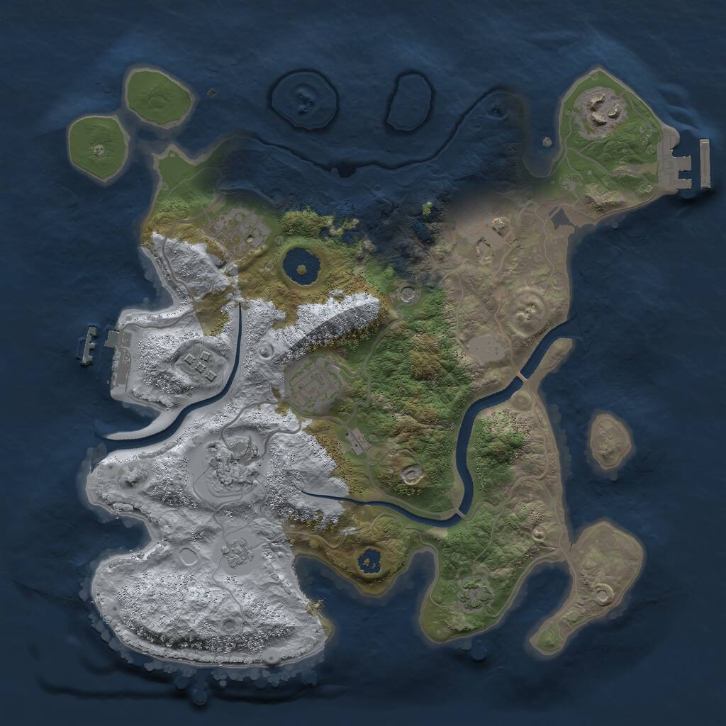Rust Map: Procedural Map, Size: 3000, Seed: 2029386551, 12 Monuments