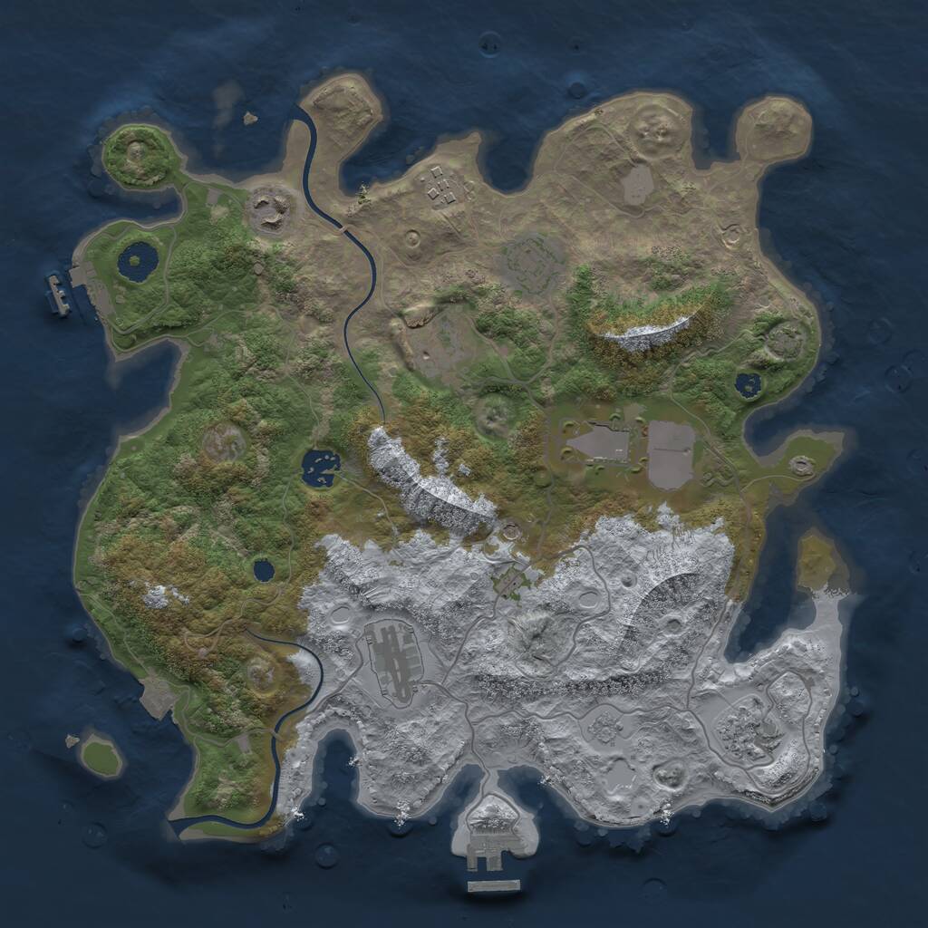 Rust Map: Procedural Map, Size: 3575, Seed: 50000, 14 Monuments