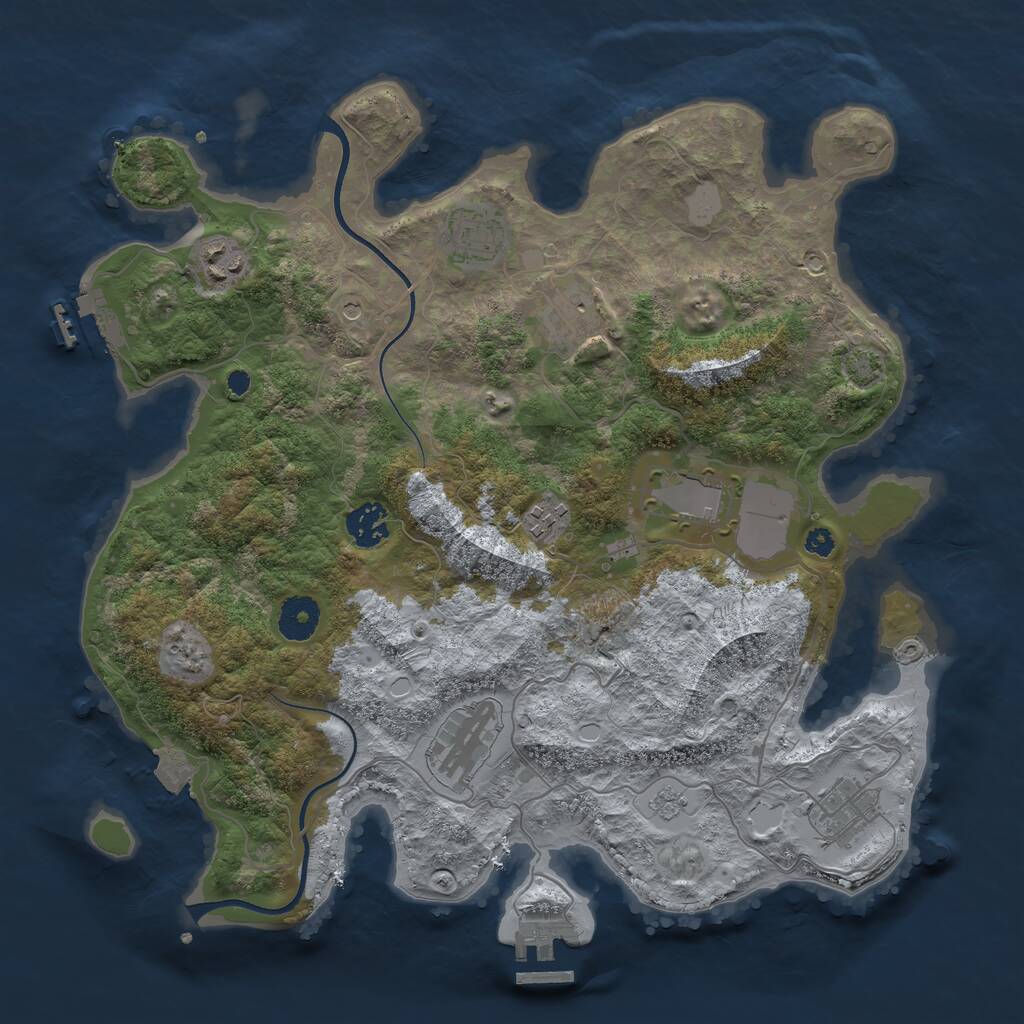 Rust Map: Procedural Map, Size: 3575, Seed: 50000, 14 Monuments