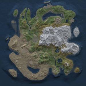 Thumbnail Rust Map: Procedural Map, Size: 3000, Seed: 1399859944, 11 Monuments
