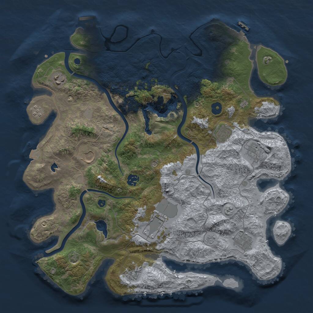 Rust Map: Procedural Map, Size: 4000, Seed: 178608639, 15 Monuments