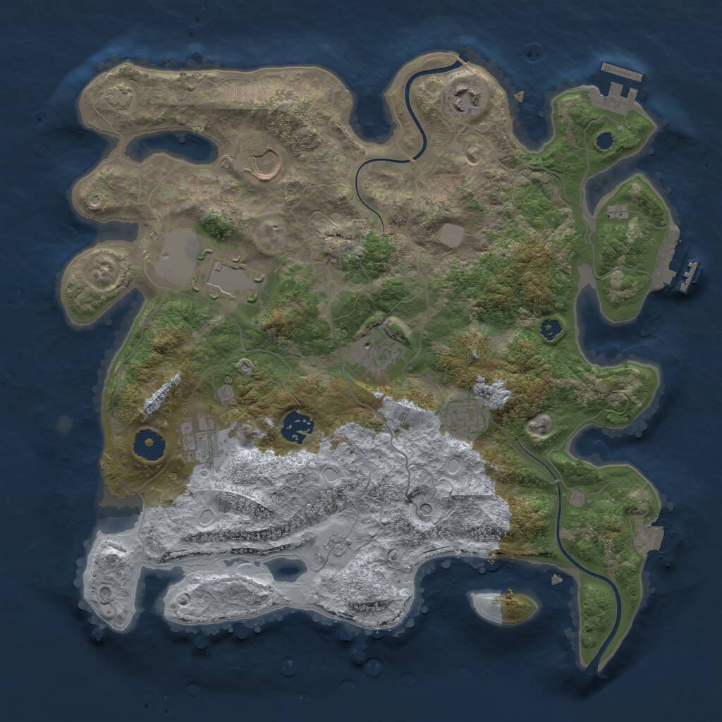 Rust Map: Procedural Map, Size: 3500, Seed: 1665915432, 13 Monuments