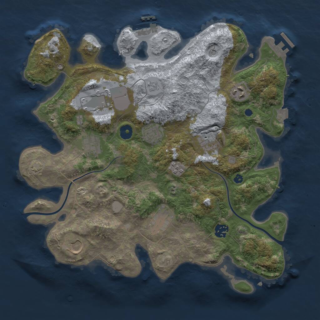 Rust Map: Procedural Map, Size: 3500, Seed: 1801780557, 15 Monuments