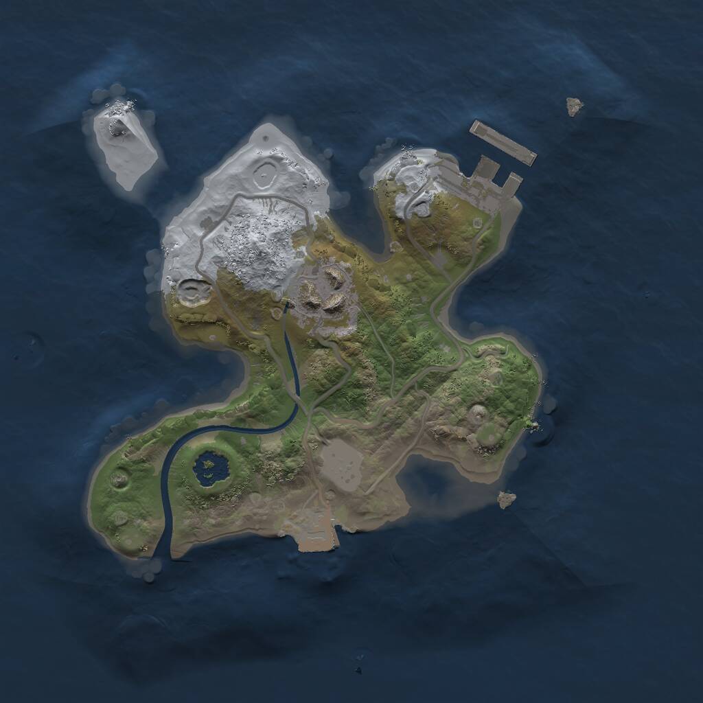 Rust Map: Procedural Map, Size: 2000, Seed: 55555545, 3 Monuments