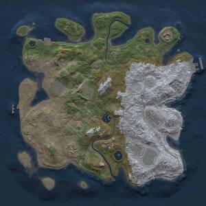 Thumbnail Rust Map: Procedural Map, Size: 3500, Seed: 1130695428, 14 Monuments