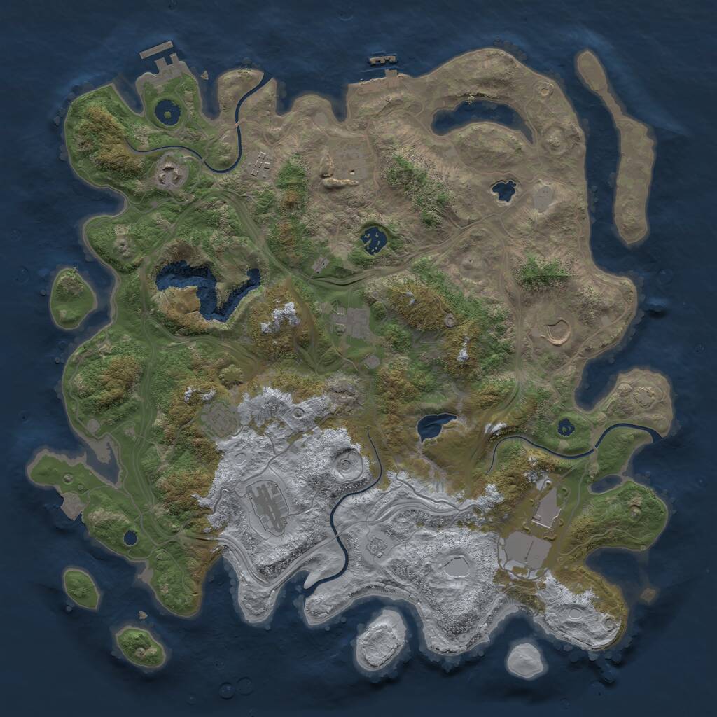 Rust Map: Procedural Map, Size: 4250, Seed: 130551538, 15 Monuments