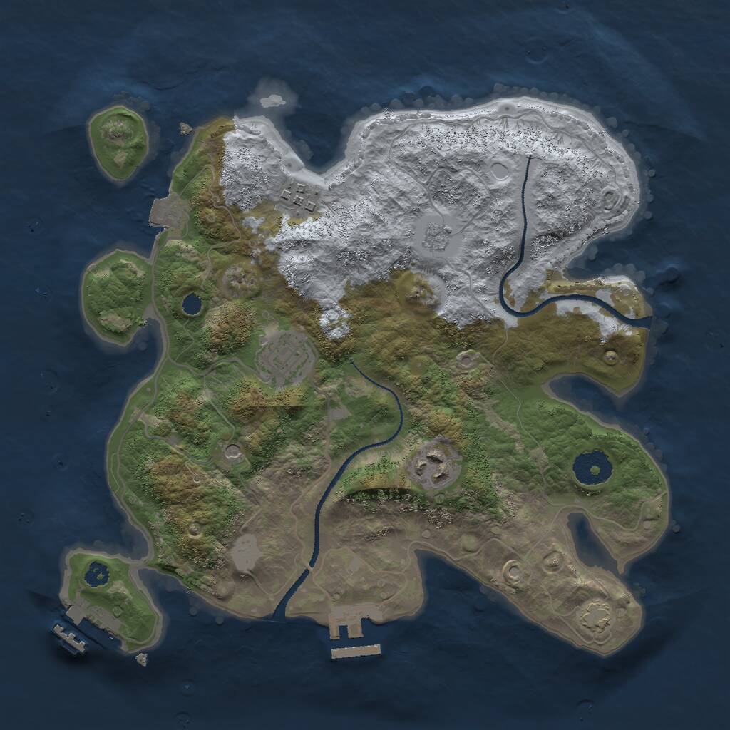 Rust Map: Procedural Map, Size: 3000, Seed: 161800602, 9 Monuments