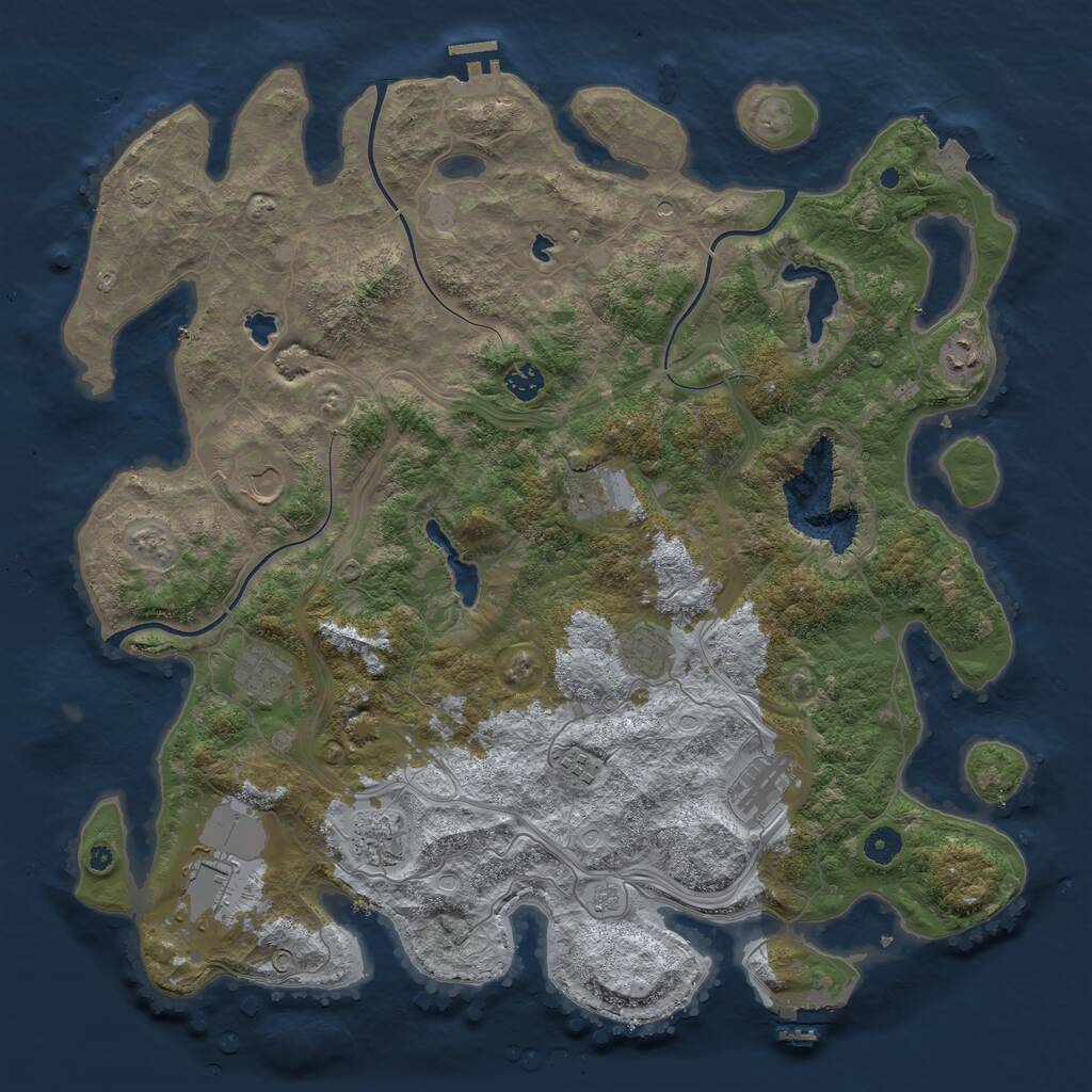 Rust Map: Procedural Map, Size: 4500, Seed: 5484516, 16 Monuments