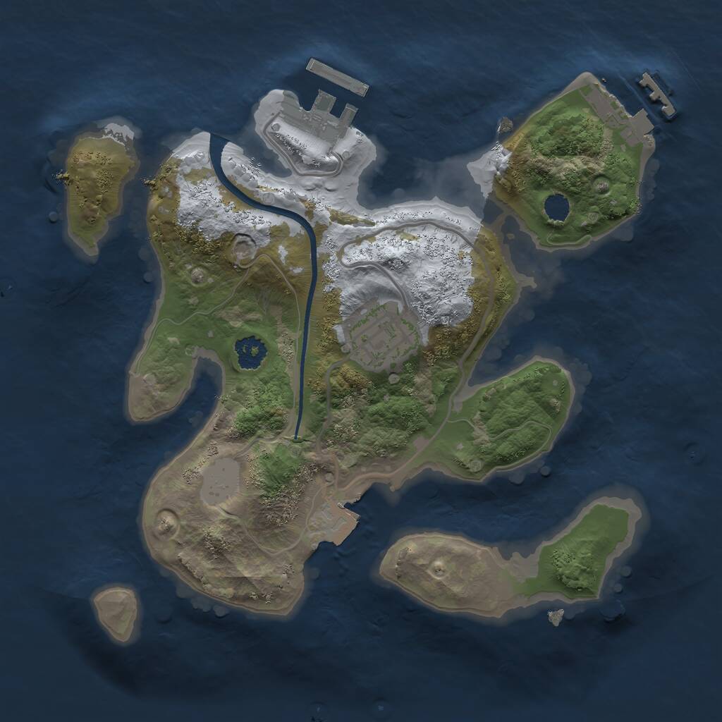 Rust Map: Procedural Map, Size: 2250, Seed: 1625795554, 4 Monuments